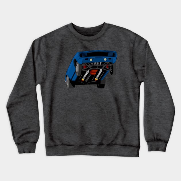 Blue 1969  drag car Crewneck Sweatshirt by Ugga Dugga Designs